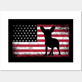 Chihuahua American Flag 4th Of July Vintage Posters and Art